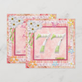 77e verjaardag feest scrapbooking stijl kaart (Voorkant / Achterkant)