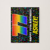 77e verjaardag — Fun, Colorful Music Symbols & "77 Legpuzzel (Verticaal)