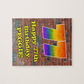 77e verjaardag: Fun Graffiti-geïnspireerde regenbo Legpuzzel (Horizontaal)