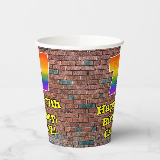 77e verjaardag: Fun Graffiti-geïnspireerde regenbo Papieren Bekers (Links)