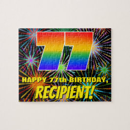 77e verjaardag: Fun, kleurrijk gevuurwerk Legpuzzel