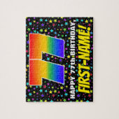 77e verjaardag — Fun, kleurrijk Star Field Pattern Legpuzzel (Verticaal)