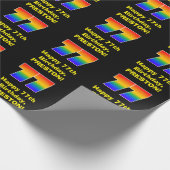 77e verjaardag: Fun, kleurrijke regenboog geïnspir Cadeaupapier (Hoek)