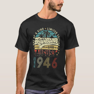 77e verjaardag Geweldige sinds augustus 1946 77 ja T-shirt