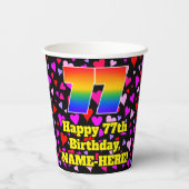 77e verjaardag: Het liefhebbende Kunstpatroon, Reg Papieren Bekers (Achterkant)