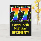 77e verjaardag: kleurrijke muzieksymbolen + regenb kaart (Gele Bloem)