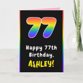 77e verjaardag: kleurrijke regenboog # 77, aangepa kaart (Voorkant)