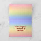 77e verjaardag: kleurrijke regenboog # 77, aangepa kaart (Binnen)