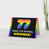 77e verjaardag: kleurrijke regenboog # 77, aangepa kaart (Voorkant)