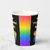 77e verjaardag: kleurrijke regenboog # 77, aangepa papieren bekers (Rechts)