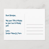 77e verjaardag: leuk sterrenpatroon, regenboog 77, briefkaart (Achterkant)