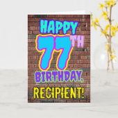 77e verjaardag - Leuke, stedelijke graffiti geïnsp Kaart (Gele Bloem)