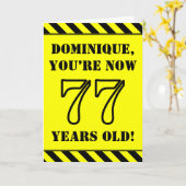 77e verjaardag: leuke stencil stijl tekst, aangepa kaart (Gele Bloem)