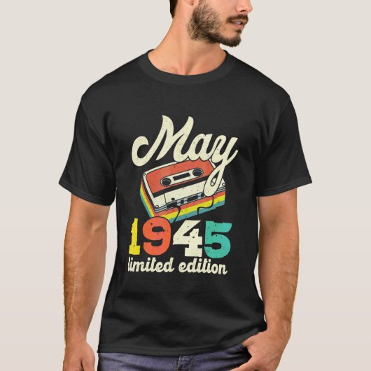 77e verjaardag mei 1945 cassette t-shirt (Voorkant)