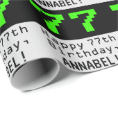 77e verjaardag - Nerdy / Geeky Style "77" en naam Cadeaupapier (Rol Hoek)