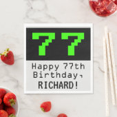 77e verjaardag - Nerdy / Geeky Style "77" & naam Servet (Insitu)