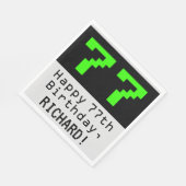 77e verjaardag - Nerdy / Geeky Style "77" & naam Servet (Hoek)