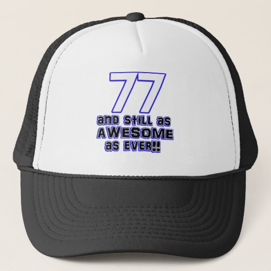 77e verjaardag ontwerp trucker pet (Voorkant)