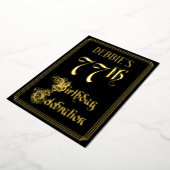 77e verjaardag Partij — Fancy Manuscript & de Naam Folie Uitnodiging (Gedraaid)