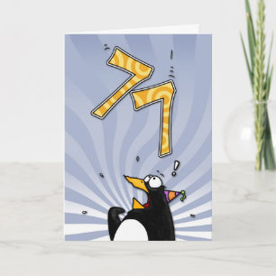 77e verjaardag - Penguin Surprise Card Kaart