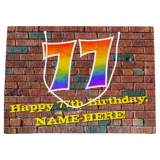 77e verjaardag: Plezier, op graffiti geïnspireerde Groot Cadeauzakje (Voorkant)