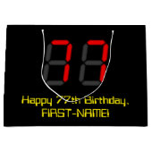 77e verjaardag: Red Digital Clock Style "77" + naa Groot Cadeauzakje (Voorkant)