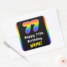 77e verjaardag: Regenboogspectrum # 77, Aangepaste Vierkante Sticker