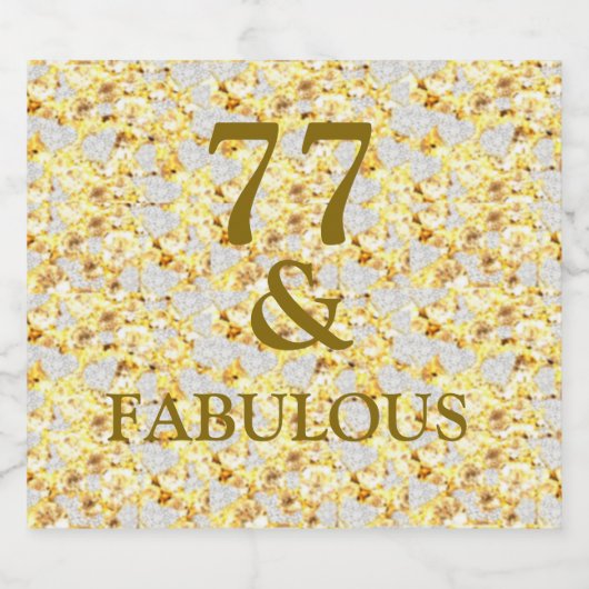 77e verjaardag sparkling wijnetiket (Enkel label)