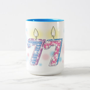 77e verjaardag tweekleurige koffiemok