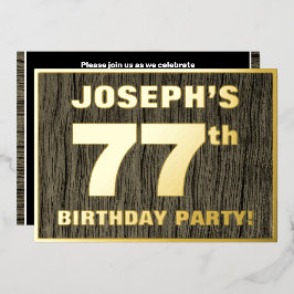 77e verjaardag van de geboorte: Vet, Faux Hood Gra Folie Uitnodiging
