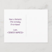 77e verjaardag: Vet, Vun, Eenvoudig, Regenboog 77 Briefkaart (Achterkant)