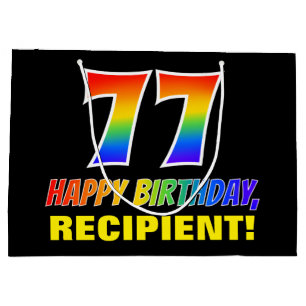 77e verjaardag: Vet, Vun, Eenvoudig, Regenboog 77 Groot Cadeauzakje