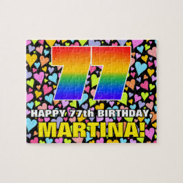 77e verjaardag — Vun, liefhebbende hartvormen + "7 Legpuzzel