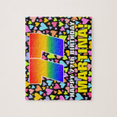 77e verjaardag — Vun, liefhebbende hartvormen + "7 Legpuzzel (Verticaal)
