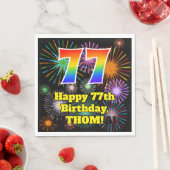 77e verjaardag: Vuurwerk Fun Pattern + Regenboog 7 Servet (Insitu)