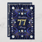 77e verjaardagsfeest met massa's juwelen kaart (Voorkant / Achterkant)