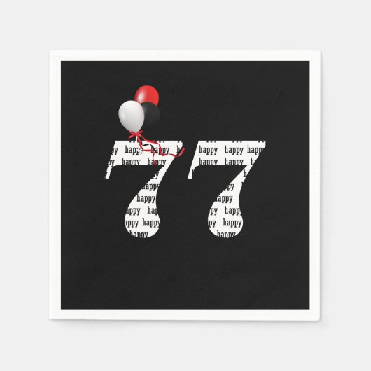 77e Verjaardagsfeestballonnen Servet (Voorkant)