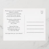 77e Verjaardagsfeestje ~ Art Deco Stijl “77” + Naa Folie Uitnodiging Briefkaart (Achterkant)