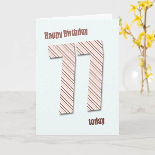 77e verjaardagskaart kaart (Gele Bloem)