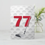 77ste verjaardag golf thema feest kaart (Staand voorkant)