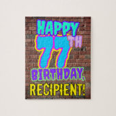 77th Birthday ~ Fun, Urban Graffiti geïnspireerd l Legpuzzel (Verticaal)
