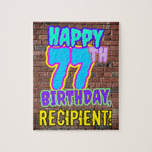 77th Birthday ~ Fun, Urban Graffiti geïnspireerd l Legpuzzel (Verticaal)