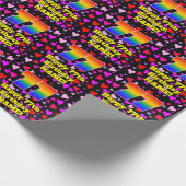 77th Birthday: Loving Hearts Pattern, Rainbow # 77 Cadeaupapier (Hoek)