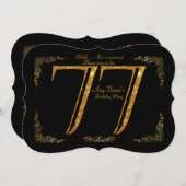 77th, Birthday party 77th, geweldige Gatsby, zwart Kaart (Voorkant / Achterkant)