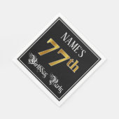 77th Birthday Party — Fancy script, Faux Gold look Servet (Hoek)