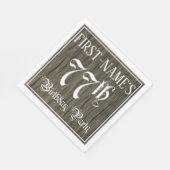 77th Birthday Party — Fancy script, Faux Wood Kijk Servet (Hoek)