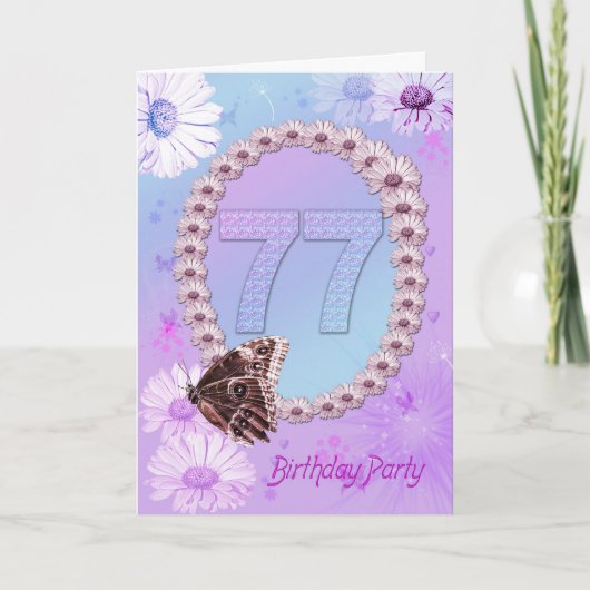 77th Birthday party Invitation (Voorkant)