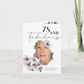 78 & Fabulous Orchid Photo Birthday Greeting Card Kaart (Voorkant)