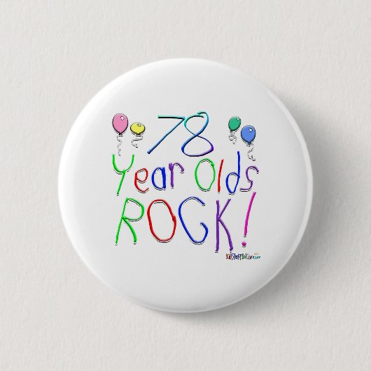 78 jaar Olds Rock! Knoop Ronde Button 5,7 Cm (Voorkant)