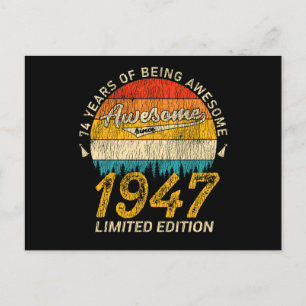 78 Jaar Oud 1947 Retro Geweldig 78e Verjaardag Cad Briefkaart